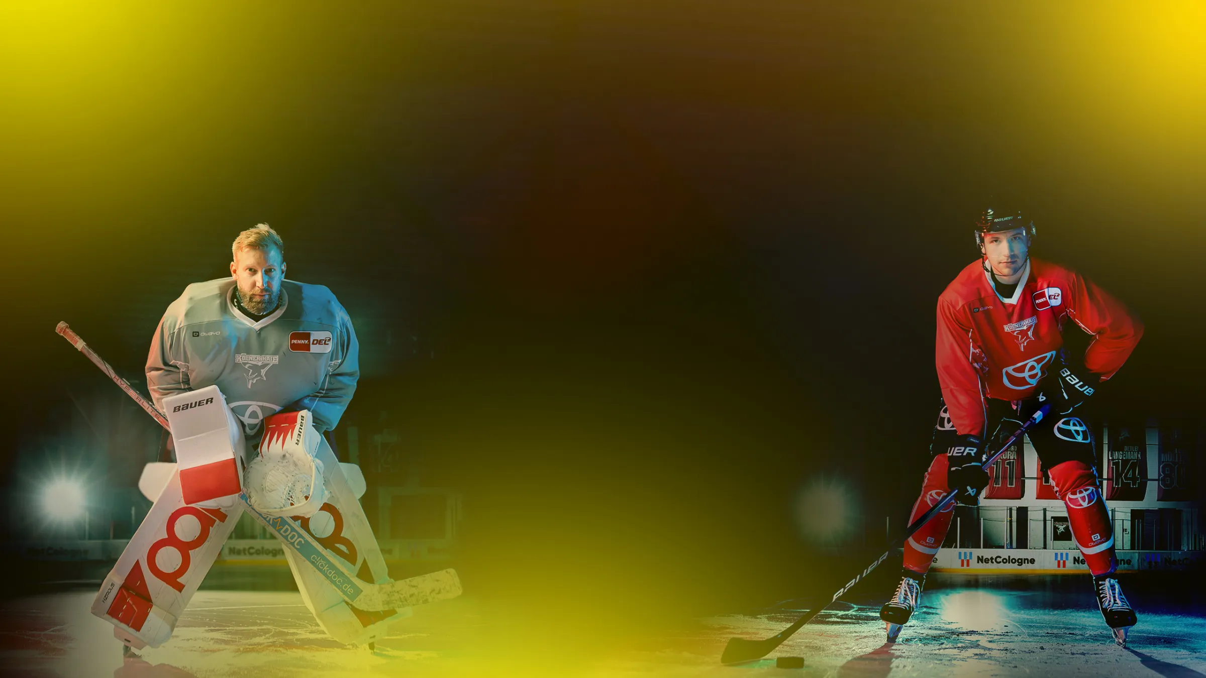 Eishockey-Produktion mit zwei Spielern auf dem Eis